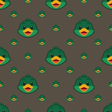 Vector seamless pattern of a duck Stock Illustration