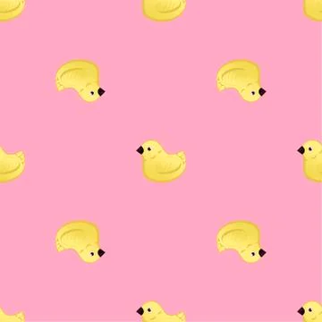Vector seamless pattern with ducklings. Cute backdrop for textiles  Stock Illustration