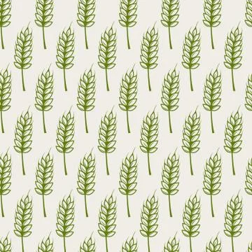 Vector seamless pattern with ears of wheat Stock Illustration