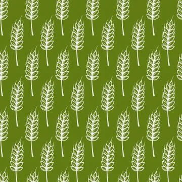 Vector seamless pattern with ears of wheat Stock Illustration