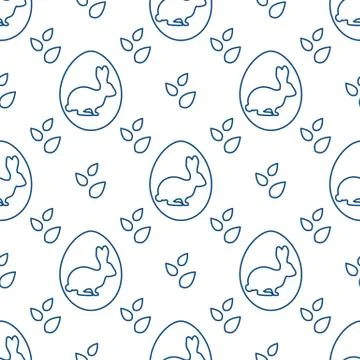 Vector seamless pattern Easter Bunny Egg Festive 스톡 일러스트