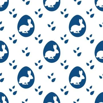 Vector seamless pattern Easter Bunny Egg Festive Stock Illustration