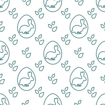 Vector seamless pattern Easter Bunny Egg Festive Stock Illustration