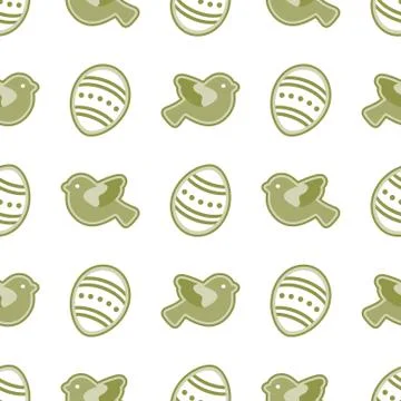 Vector seamless pattern with Easter eggs, birds. イラスト素材