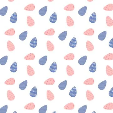 Vector seamless pattern with Easter eggs. Stock Illustration