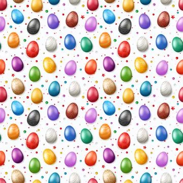 Vector seamless pattern with Easter eggs. Easter holiday background for print Stock Illustration