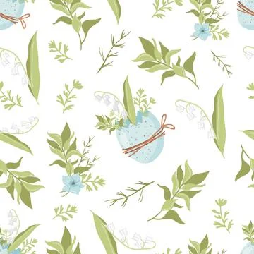 Vector seamless pattern with Easter eggs Stock Illustration