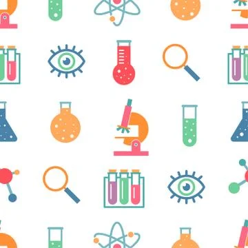 Vector seamless pattern with education icons - back to school Stock Illustration