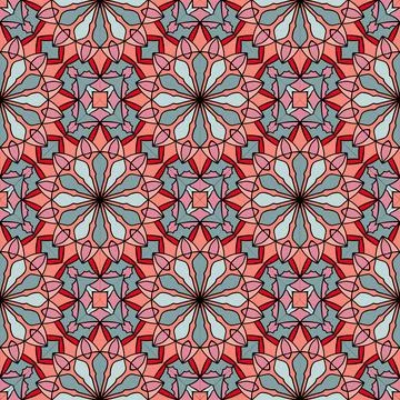 Vector seamless pattern. Elegant ornamental texture. Colorful abstract orname Stock Illustration