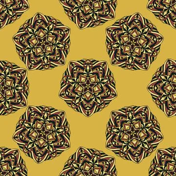 Vector seamless pattern. Elegant ornamental texture. Colorful abstract orname Illustrazione stock