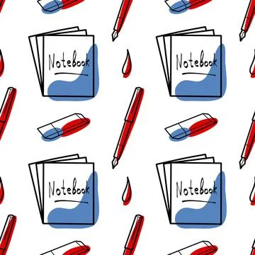 Vector seamless pattern elements Back to School Stock Illustration