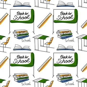 Vector seamless pattern elements Back to School Stock Illustration