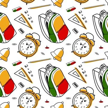 Vector seamless pattern elements Back to School Stock Illustration