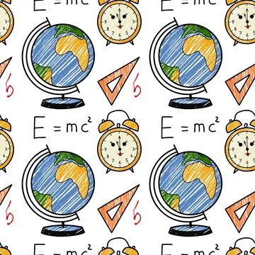 Vector seamless pattern elements Back to School Stock Illustration