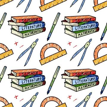 Vector seamless pattern elements Back to School Stock Illustration