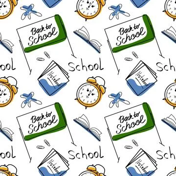 Vector seamless pattern elements Back to School Stock Illustration