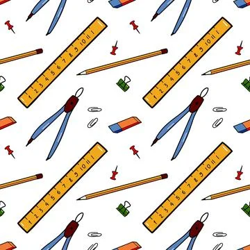 Vector seamless pattern elements Back to School Stock Illustration