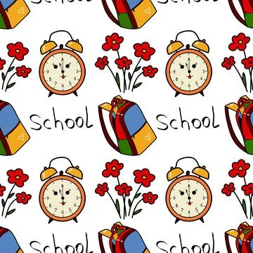 Vector seamless pattern elements Back to School Stock Illustration