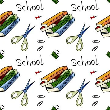 Vector seamless pattern elements Back to School イラスト素材