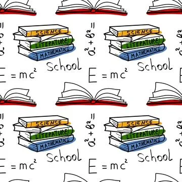 Vector seamless pattern elements Back to School Stock Illustration