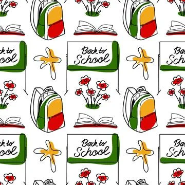 Vector seamless pattern elements Back to School Stock Illustration