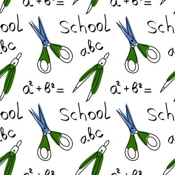 Vector seamless pattern elements Back to School Stock Illustration