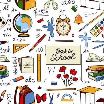 Vector seamless pattern elements Back to School Stock Illustration