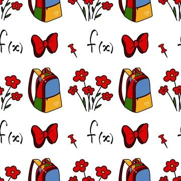 Vector seamless pattern elements Back to School Stock Illustration