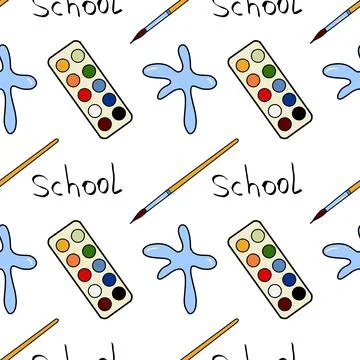 Vector seamless pattern elements Back to School Stock Illustration