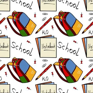 Vector seamless pattern elements Back to School Stock Illustration