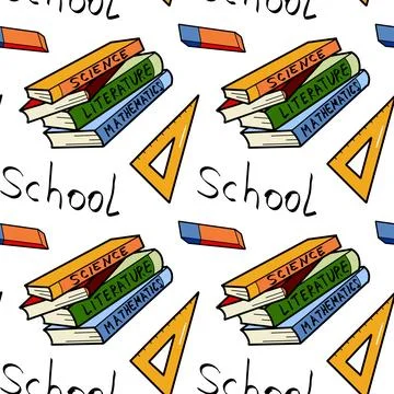 Vector seamless pattern elements Back to School Stock Illustration