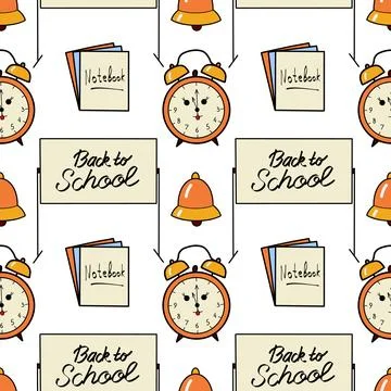 Vector seamless pattern elements Back to School Stock Illustration
