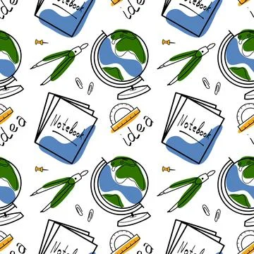 Vector seamless pattern elements Back to School Illustrazione stock