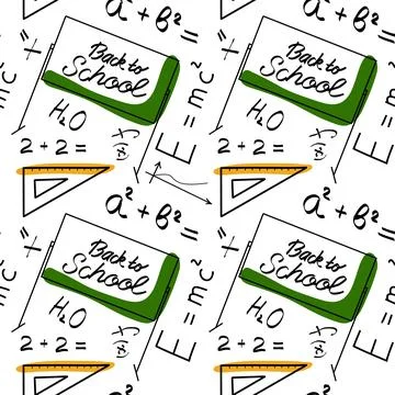 Vector seamless pattern elements Back to School イラスト素材
