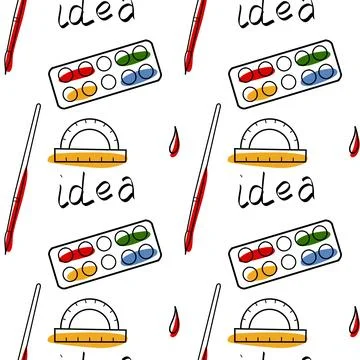 Vector seamless pattern elements Back to School Stock Illustration