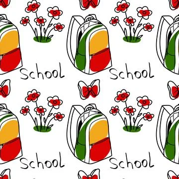 Vector seamless pattern elements Back to School Stock Illustration