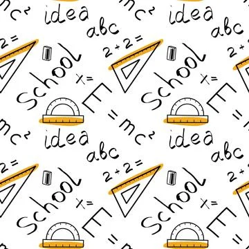 Vector seamless pattern elements Back to School イラスト素材