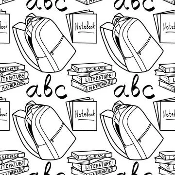 Vector seamless pattern elements Back to School Illustrazione stock