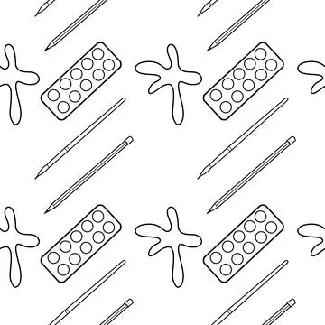 Vector seamless pattern elements Back to School Stock Illustration