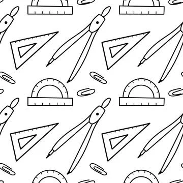 Vector seamless pattern elements Back to School Stock Illustration