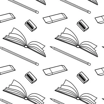 Vector seamless pattern elements Back to School Stock Illustration