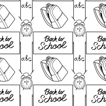 Vector seamless pattern elements Back to School Stock Illustration