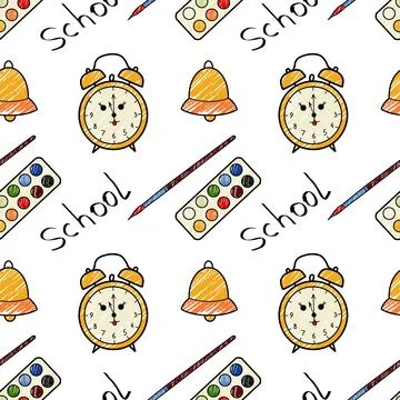 Vector seamless pattern elements Back to School Stock Illustration