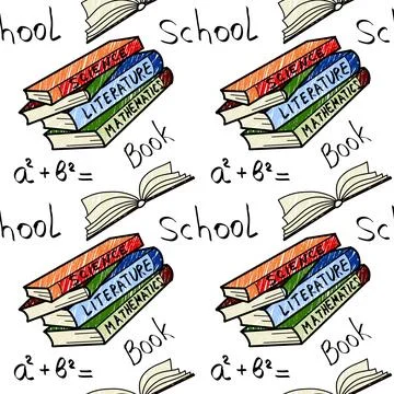 Vector seamless pattern elements Back to School イラスト素材