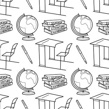 Vector seamless pattern elements Back to School Stock Illustration