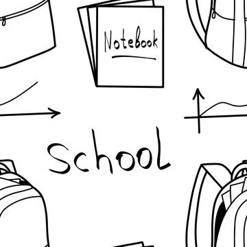 Vector seamless pattern elements Back to School イラスト素材