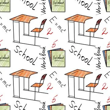 Vector seamless pattern elements Back to School Stock Illustration