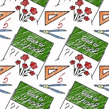Vector seamless pattern elements Back to School Stock Illustration