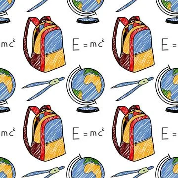 Vector seamless pattern elements Back to School Illustrazione stock