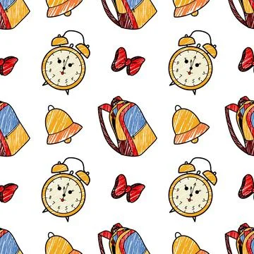 Vector seamless pattern elements Back to School Stock Illustration